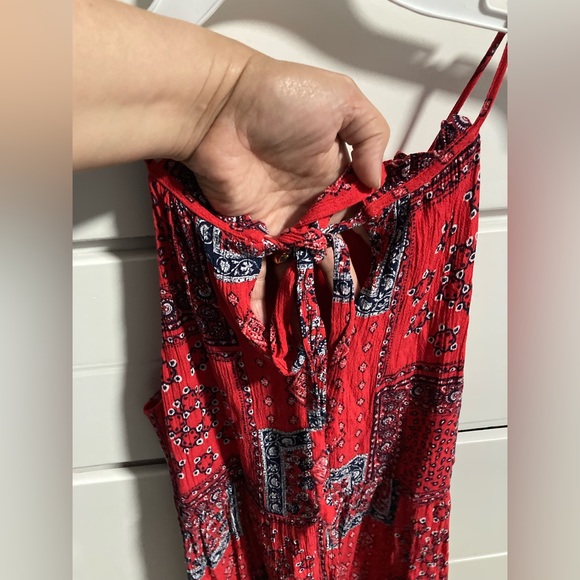 Mi Ami Red Boho Lace Mini Tank Dress Women's Size Small.. - Picture 2 of 7